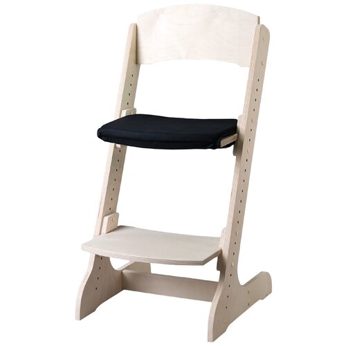 фото Набор: растущий стул alpika-brand eco materials сlassic, natural плюс подушка на сидение черная