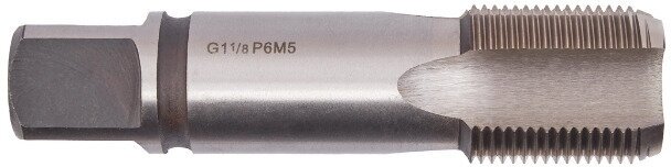 SDW TOOLS Метчик трубный машинно-ручной м/р по металлу G1 1/8" Р6М5 для сквозных отверстий ГОСТ 3266-81 tt00118