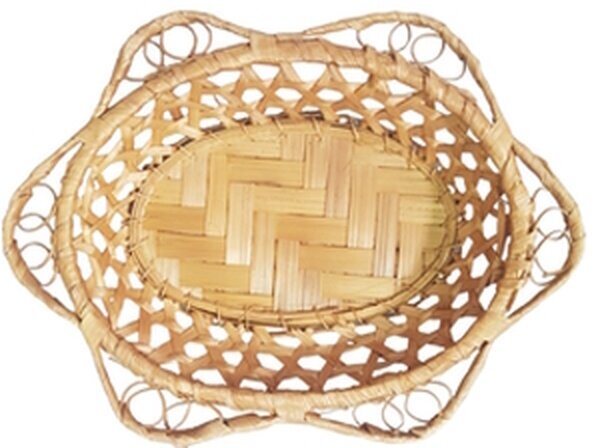 Плетеная корзинка Овальная из бамбука П – 334 размеры 24х17 бежевый цвет