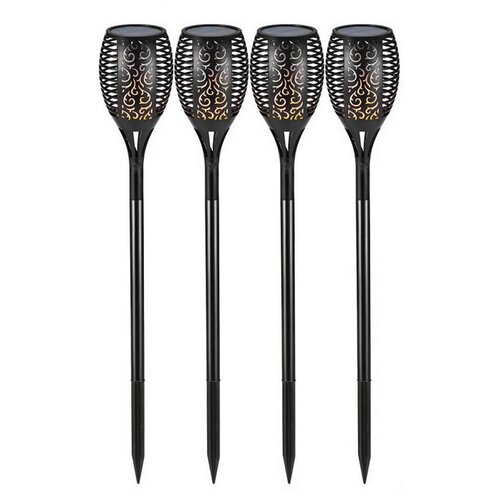 Светодиодный уличный фонарь с водонепроницаемым мерцающим пламенем, на солнечных батареях, 33 светодиода, комплект 4 шт