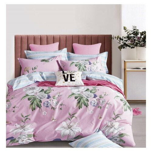 фото Постельное белье евростандарт tango tpig6-1097, сатин, 50 х 70 и 70 х 70 см розовый