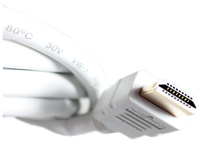 Кабель HDMI 1.0м AOpen v1.4+3D/Ethernet ACG511W-1M белый позолоченные контакты - фото №2