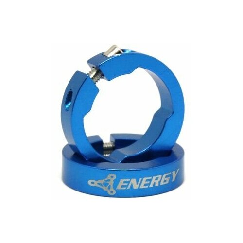 фото Кольца (зажимы) для велосипедных ручек (грипс) energy lock on, 4 шт, голубые energy bike design