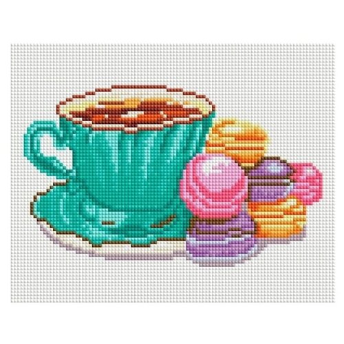 фото Белоснежка набор алмазной вышивки кофе и макаруны (576-st-s) 20х25 см