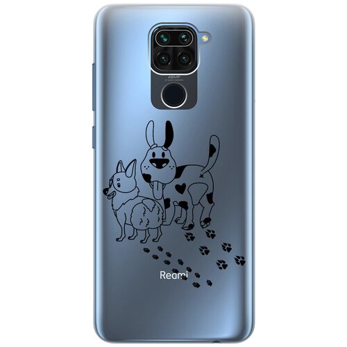 фото Чехол - накладка transparent 3d для xiaomi redmi note 9 с принтом "funny doggies" re:pa
