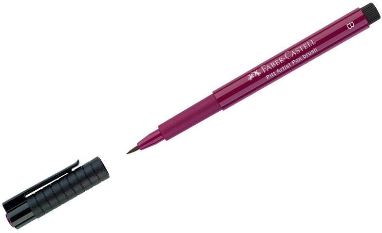 Ручка капиллярная Faber-Castell "Pitt Artist Pen Brush" цвет 133 маджента, пишущий узел "кисть", 3 штуки