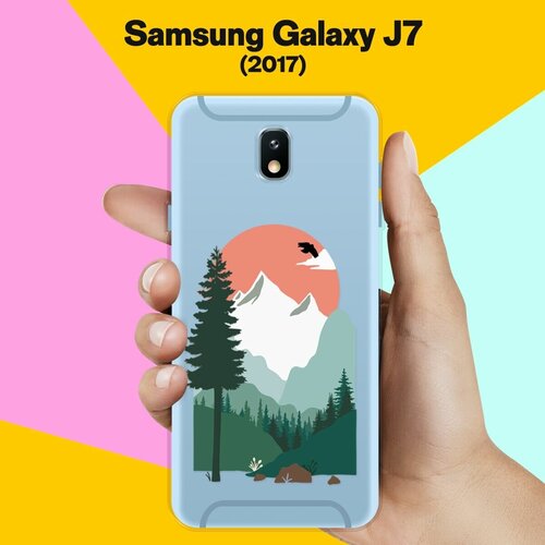 пластиковый чехол целующиеся птички на samsung galaxy j7 2017 самсунг галакси джей 7 2017 Силиконовый чехол на Samsung Galaxy J7 (2017) Горы / для Самсунг Галакси Джей 7 2017