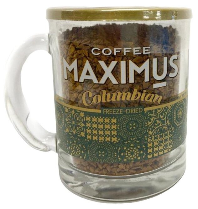 Кофе сублимированный в стеклянной кружке 'Columbian' ТМ Maximus 70г