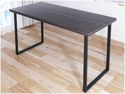 Стол кухонный Loft со столешницей цвета венге из массива сосны 40 мм и черными металлическими ножками, 140х75х75 см