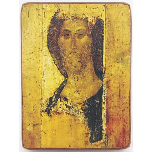 Православная Икона Спас Звенигородский, деревянная иконная доска, левкас, ручная работа(Art.1150_3М)