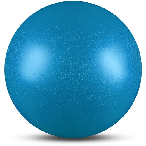 фото Мяч для художественной гимнастики силикон металлик 300 г ab2803b голубой с блестками 15 см indigo