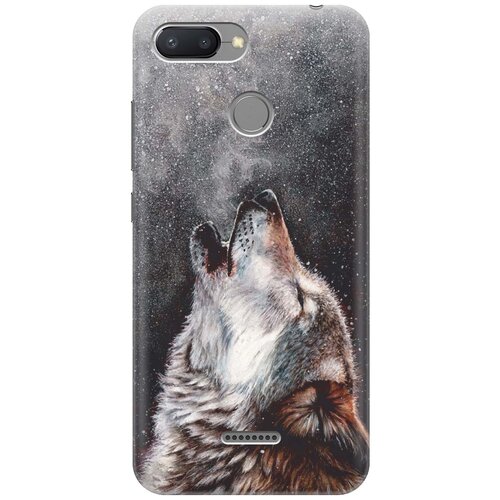 фото Gosso ультратонкий силиконовый чехол-накладка для xiaomi redmi 6 с принтом "морозный волк"