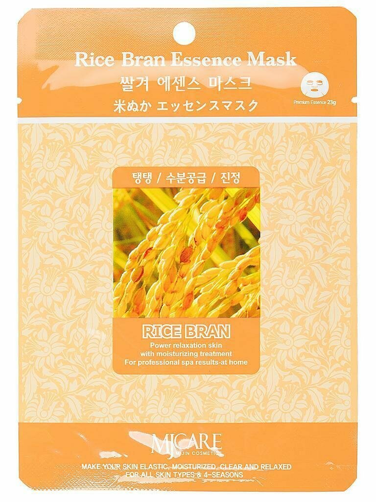 Маска тканевая для лица Рисовые отруби Rice Bran Essence Mask 23гр MIJIN Cosmetics - фото №6