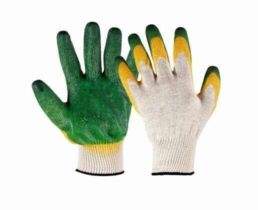 Перчатки ХБ с двойным латексным обливом бёрд 10 пар