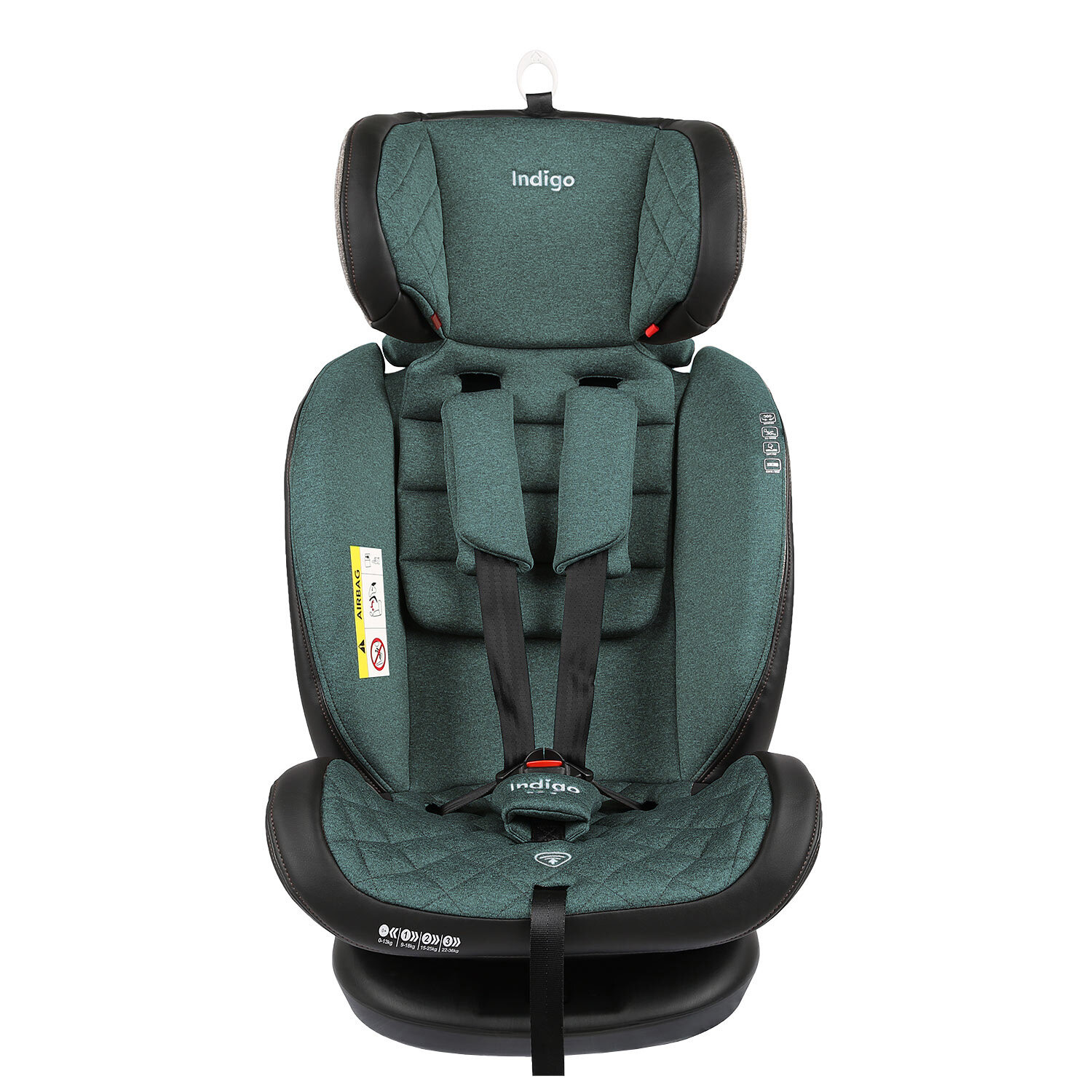 Автокресло группа 0/1/2/3 (до 36 кг) Indigo Aero Isofix ST-3, зеленый ПА