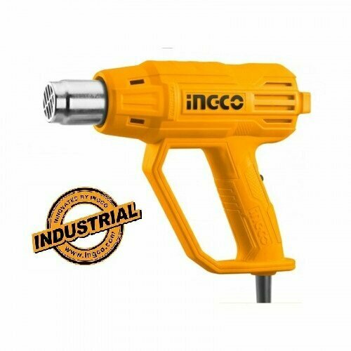 Фен строительный INGCO HG200038 INDUSTRIAL 350/550°C 2,0 кВт rapid r hot air gun фен строительный 2200 вт регулировка температуры 60 650 °c расход воздуха 250 500 л мин светодиодная индикация нагрева 5001