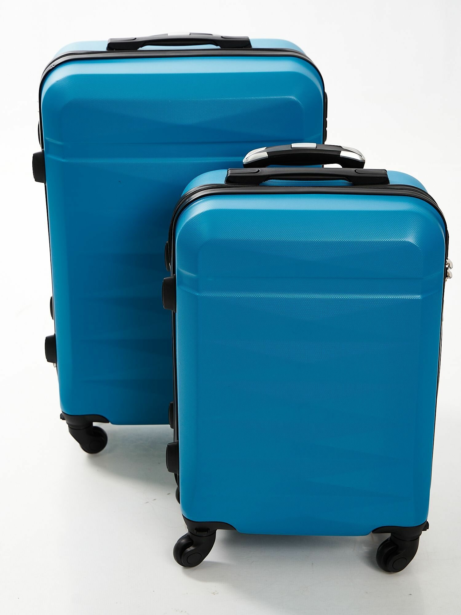 фото Комплект из 2-х чемоданов с узором Ромба, цвет Голубой, размер L+S (ручная кладь)