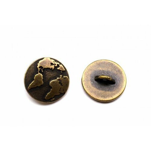 Пуговица TierraCast Земля 17мм, отверстие 2,3мм, цвет античная латунь, 94-6578-27, 1шт