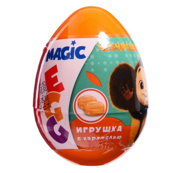 Конфитрейд Игрушка «Чебурашка», в пластиковом яйце MAGIC EGG, с карамелью 10г