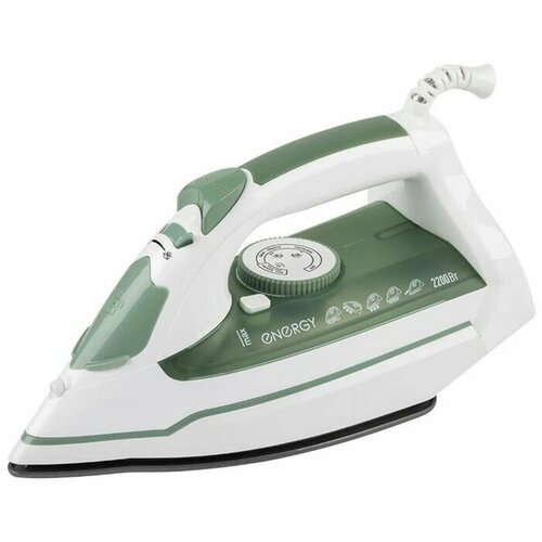 Утюг Energy EN-351 2200 Вт тефлоновая подошва 20 гмин 260 мл бело-зелёный 229600₽
