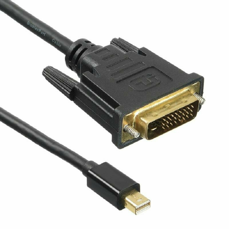 Кабель аудио-видео BURO 1.1v, miniDisplayport (m) - DVI-D (Dual Link) (m) , 2м, GOLD черный [bhp mdpp-dvi-2] - фото №4