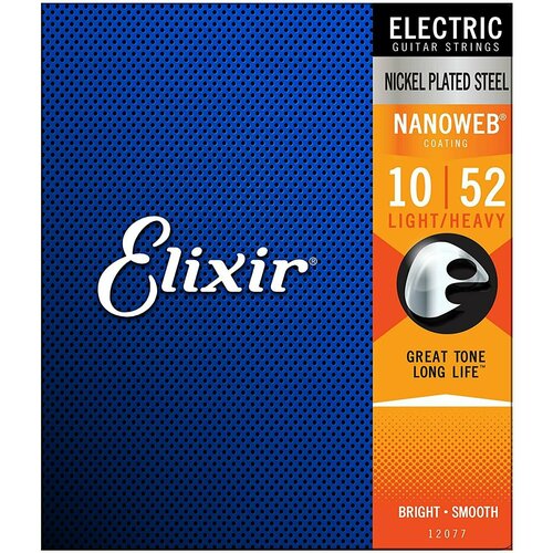 Elixir 12077 NanoWeb струны для электрогитары Light-Heavy 10-52 струны для электрогитары elixir 12152 nanoweb heavy 12 16 24 32 42 52