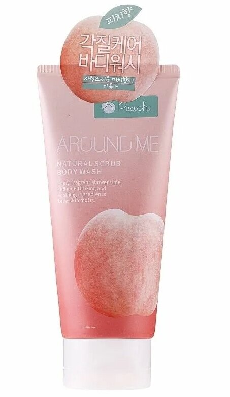 WELCOS Around me Гель для тела с эффектом скраба Natural Scrub Body Wash, 200мл