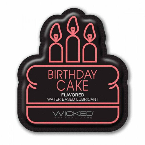 Лубрикант на водной основе со вкусом торта с кремом Wicked Aqua Birthday cake - 3 мл. подставка для торта и 3d декорирования gravity cake