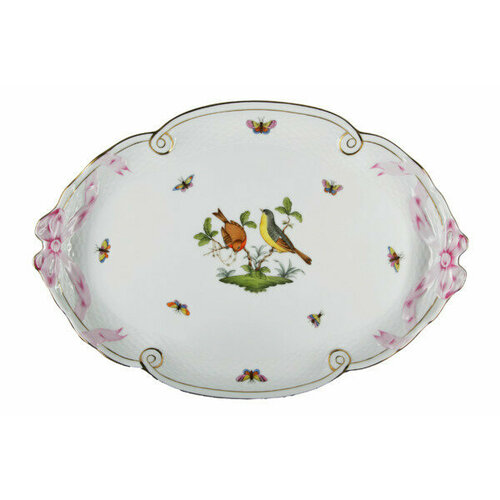 Блюдо овальное Herend с бантами 40 см Ротшильд