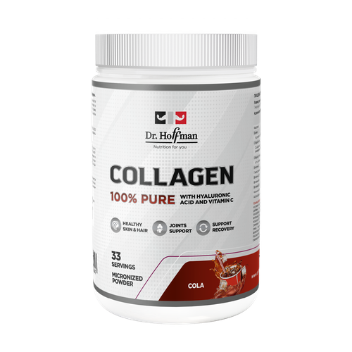 Dr.Hoffman COLLAGEN 205g (Кола), Коллаген + гиалуроновая кислота + витамина C, для суставов, для упругости кожи
