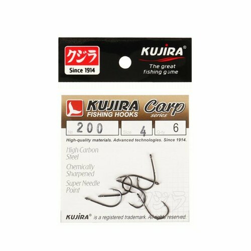 фото Крючки карповые kujira carp 200 bn № 4, 6 шт. нет бренда