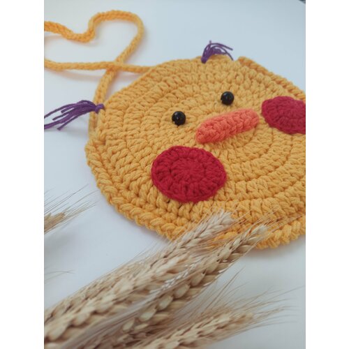 фото Сумка , фактура вязаная, красный, желтый нет бренда