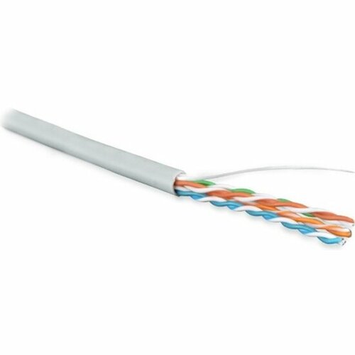 Кабель витая пара Hyperline U/UTP, категория 5e, 4 пары (24 AWG), одножильный (solid), LSZH, UUTP4-C5E-S24-IN-LSZH-GY-100 кабель патч корд lanmaster lan p4 p4 5 0 s110p4 s110p4 кат 5e 5 0 метра