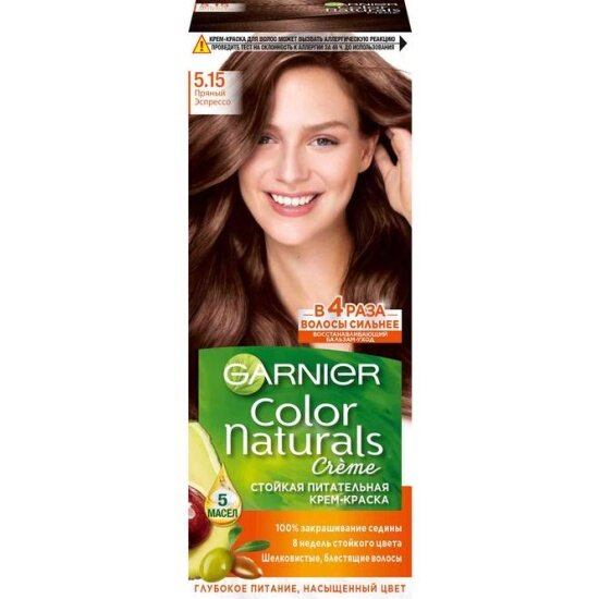 фото Крем-краска для волос GARNIER Color Naturals с 3 маслами, тон 5.15 Пряный эспрессо