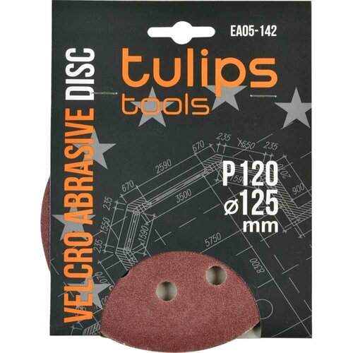 Диск шлифовальный с липучкой (5 шт; 125 мм; P120) Tulips tools EA05-142