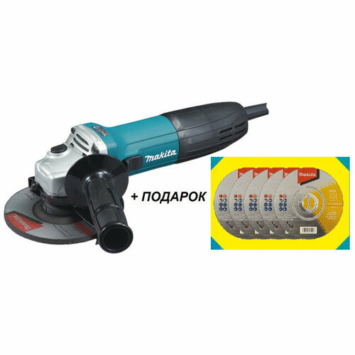 Шлифмашина угловая MAKITA GA5030 125мм 720Вт с кругом отрезным Makita для стали плоский D-75530 5шт 829000₽