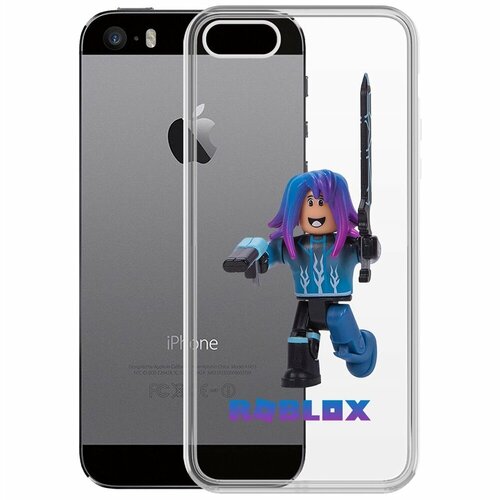 Чехол-накладка Krutoff Clear Case Roblox-Паркурщик для iPhone 5/5s чехол накладка krutoff clear case roblox паркурщик для xiaomi redmi 9t