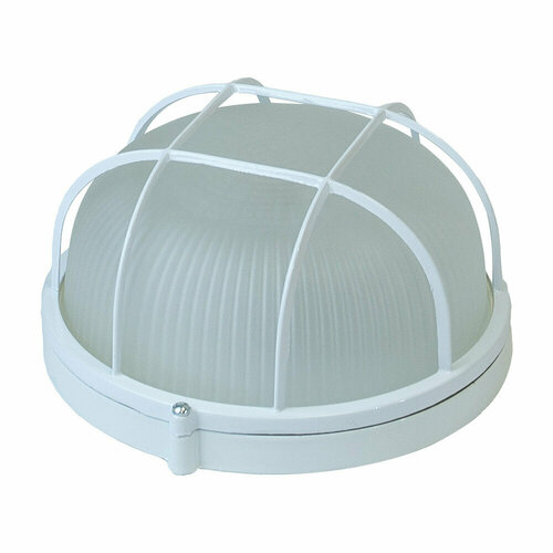 Светильник настенный промышленный 1102 НБП 03-100-002 круг белый 255 мм с решеткой 1*100Вт Е27 IP54 Свет СПб