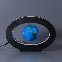 Левитирующий глобус в овальной рамке Синий (D-9cм)