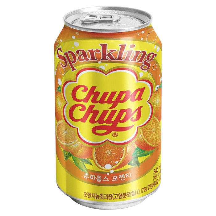 Газированный напиток Chupa Chups - набор 3 вкуса (апельсин, клубничный крем, виноград) (Республика Корея), 345 мл (3 шт) - фотография № 2