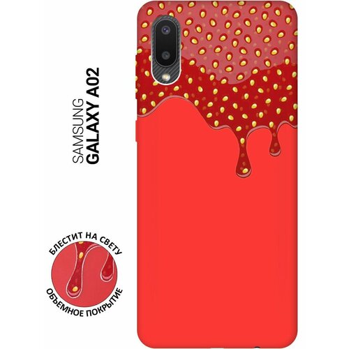 Силиконовый чехол на Samsung Galaxy A02, Самсунг А02 Silky Touch Premium с принтом Jam красный силиконовый чехол на samsung galaxy a02 самсунг а02 silky touch premium с принтом k heart красный