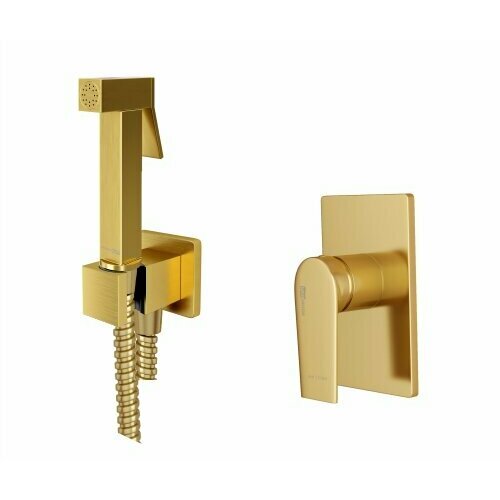 Встраиваемый смеситель для биде с гигиеническим душем WasserKRAFT (A55094) золото