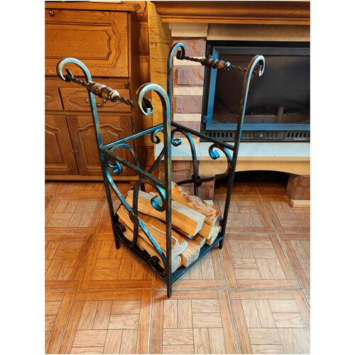 Кованая дровница Ирида античное серебро 9100₽