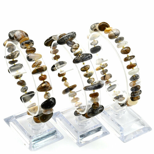 фото Браслет радуга камня, агат, размер 17 см, мультиколор