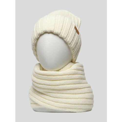 Комплект бини VITACCI, размер OneSize, белый базовая шапка бини ctm комплект из шарфа и перчаток черный