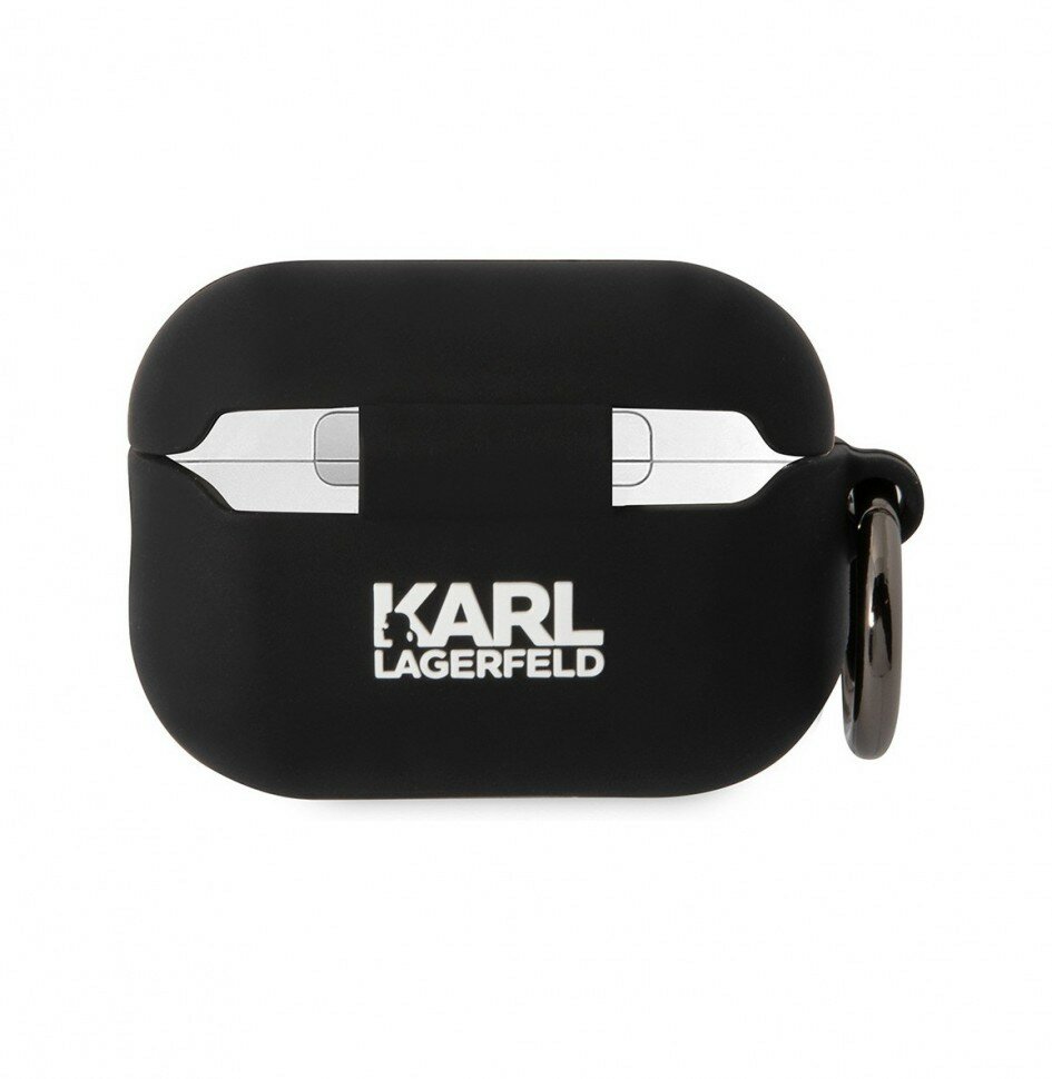 Lagerfeld для Airpods Pro 2 чехол Silicone case with ring NFT 3D Choupette Black