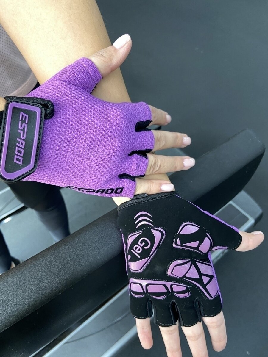 Перчатки для фитнеса ESD004 (черно-фиолетовый / XS)