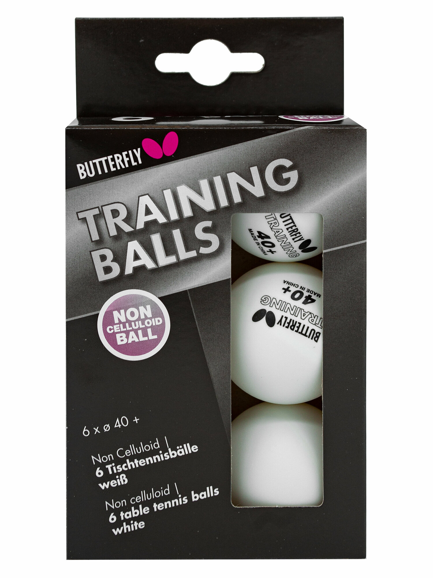 Мячи для настольного тенниса BUTTERFLY 40+ Training, бел. 6 шт.