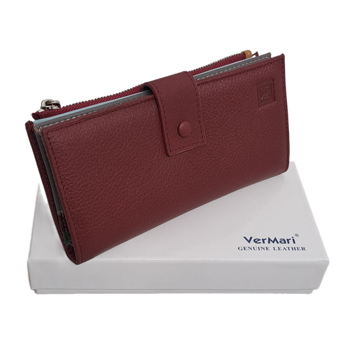 фото Кошелек vermari 3885-1501c, фактура зернистая, бордовый