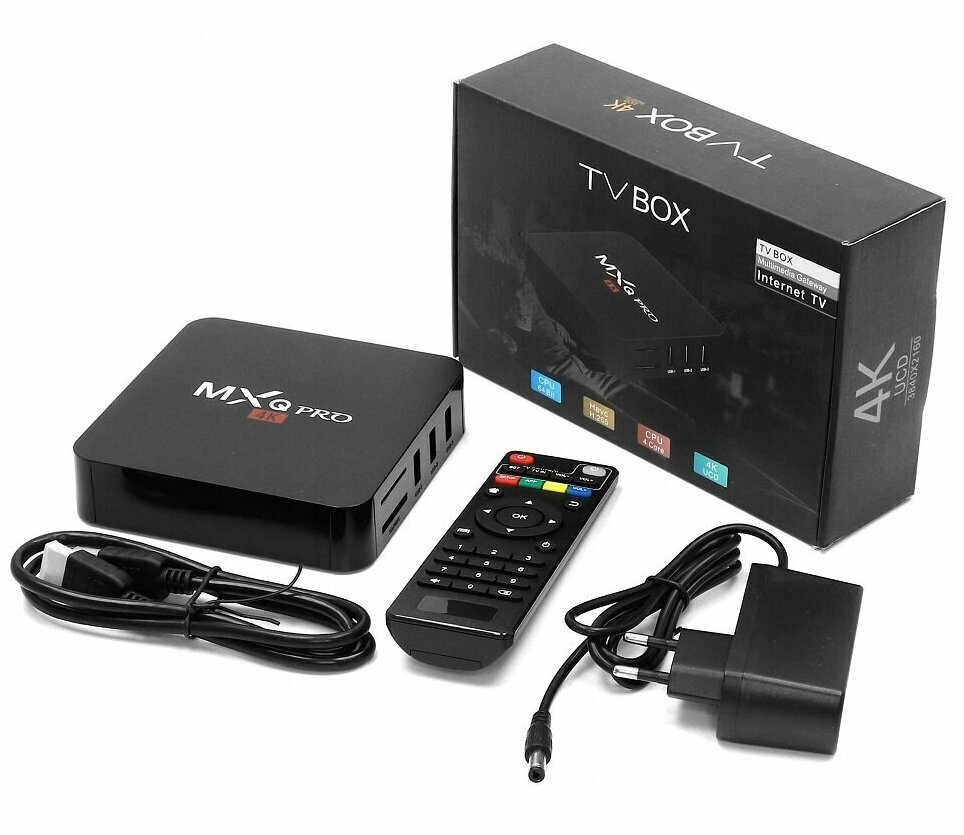 Смарт ТВ приставка цифрового телевидения Smart TV Box MXQ Pro 4K 5G / Андроид / ТВ бокс медиаплеер для дома и дачи с HDMI и Wi-Fi на Android